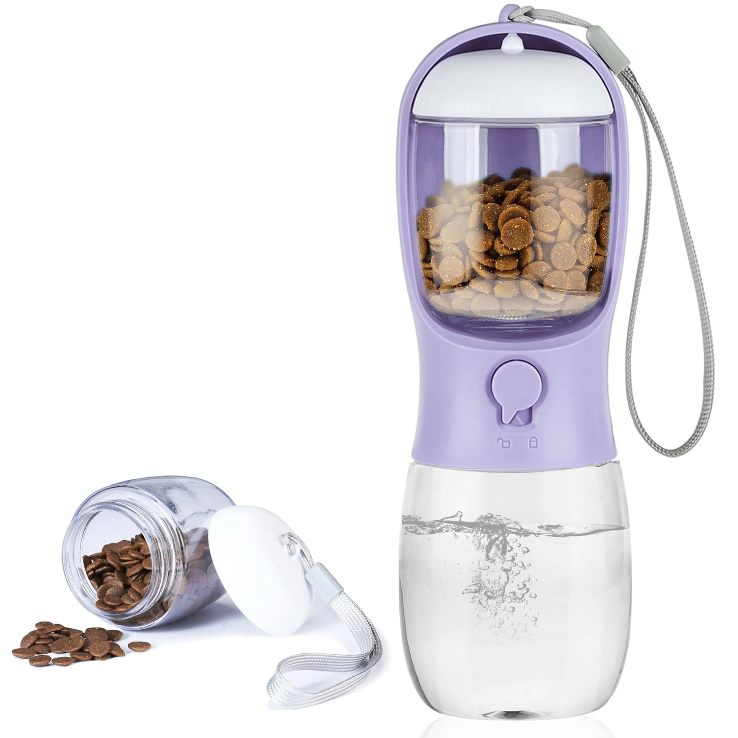 12Oz Food Grade Plastic Leak-Proof Portable Dog Water Bottle - Dispenser Water Bottles, Pet Drinking Feeder for Outdoor Walking, Hiking