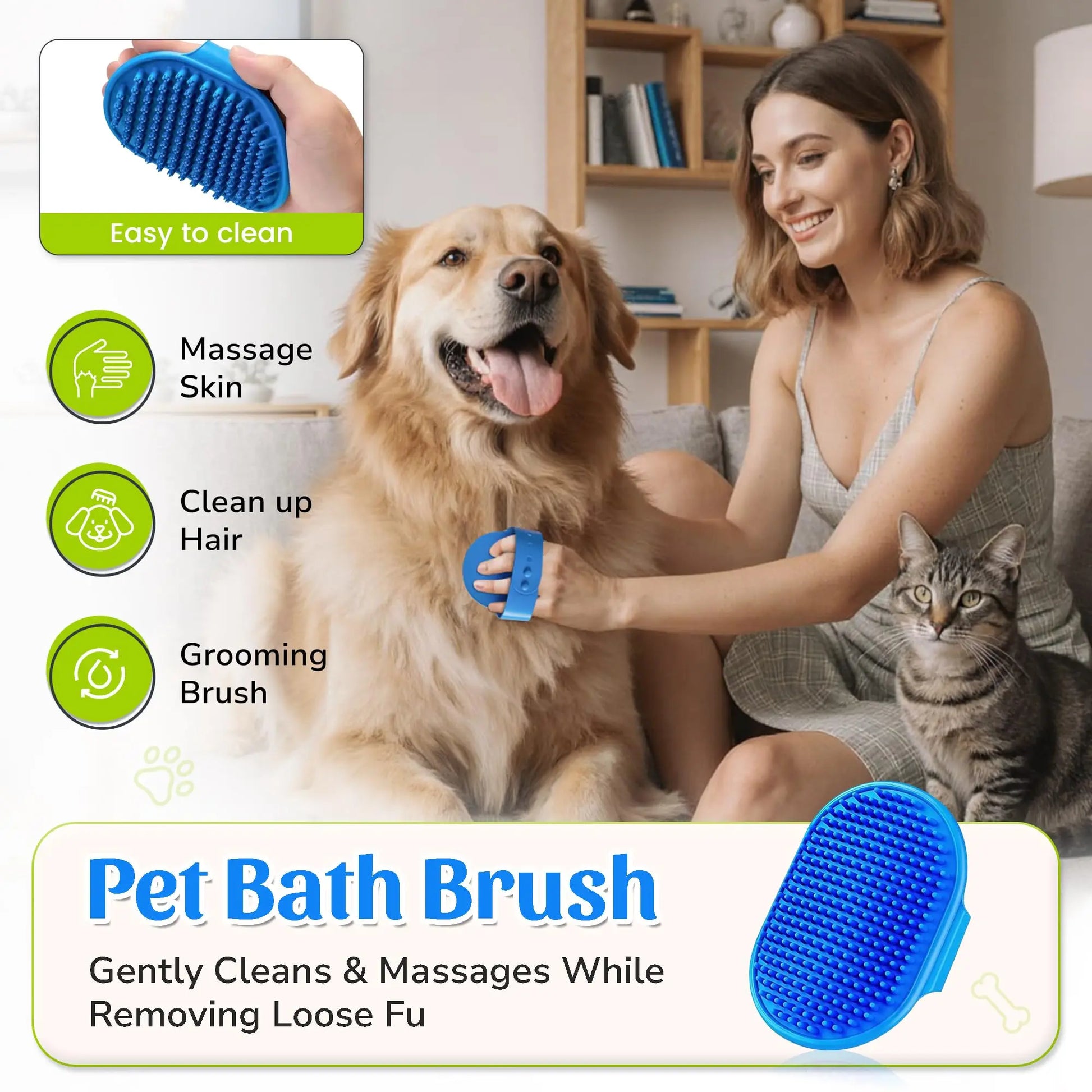 MASKOTIKS Dog Washing Hose Attachment-All in One Dog Bath Attachment for Tub-Dog Shampoo Sprayer-Dog Washing Kit-Dog Drying Towel-Dog Tooth Brush-Dog Washing Brush-Dog Scrubber for Bath and Dog Shampoo Brush
