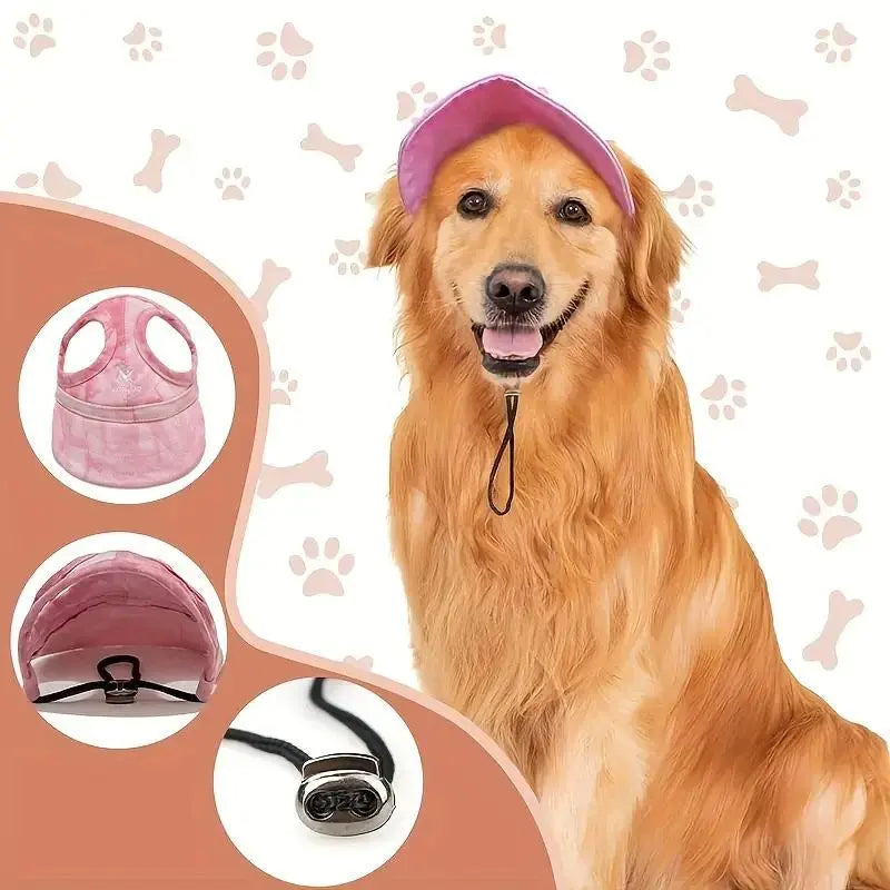 Adjustable Pet Sun Hat, 1 Count Waterproof Pet Hat with Elastic Band, Outdoor Sun Hat for Small Medium Dogs & Cats