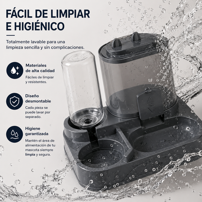 Dispensador Automático 2 en 1 para Mascotas | Comida y Agua Siempre Disponibles