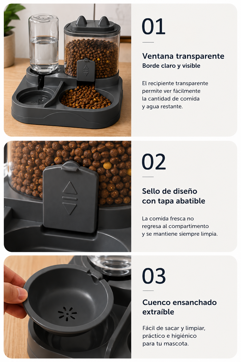 Dispensador Automático 2 en 1 para Mascotas | Comida y Agua Siempre Disponibles