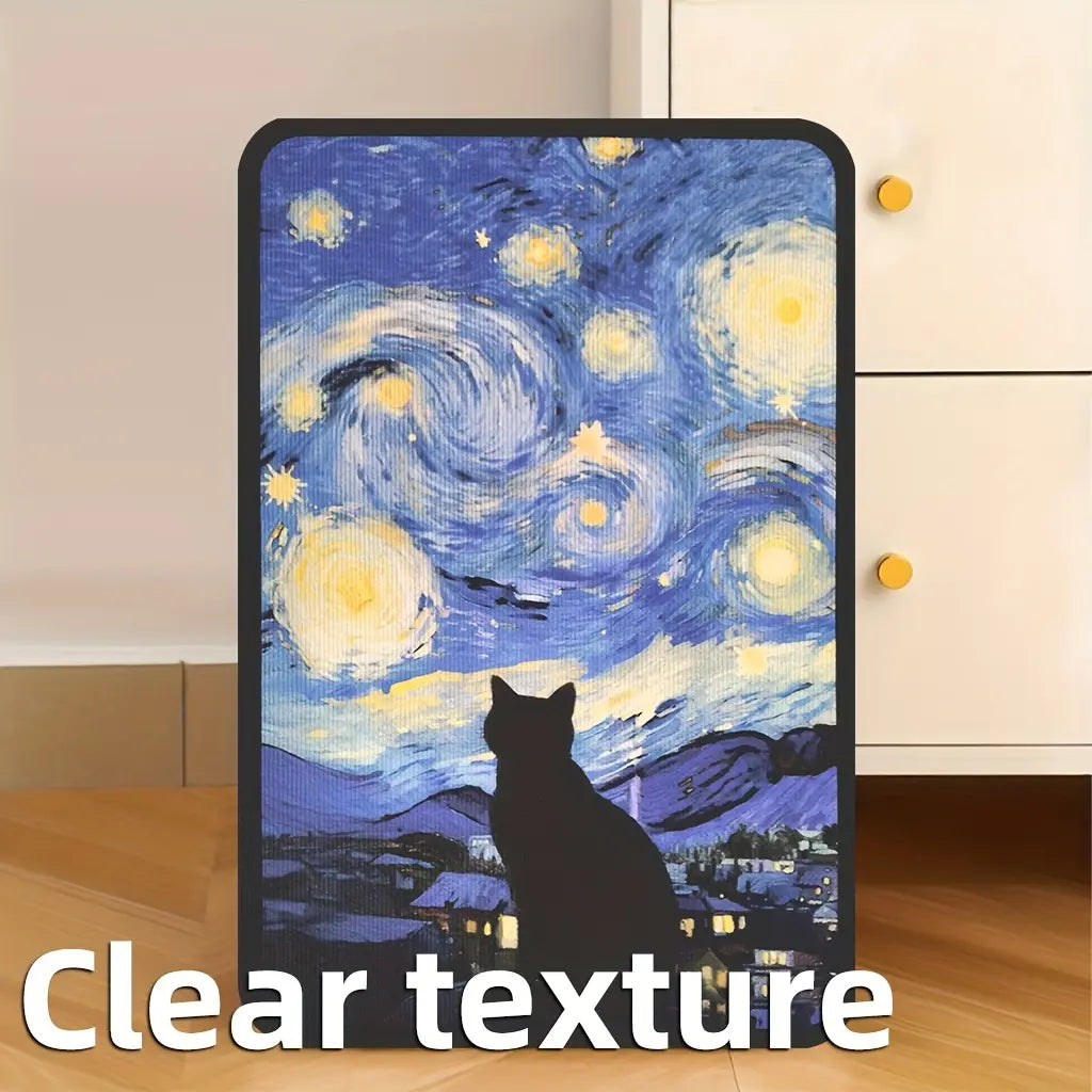Cat Scratching Post Pet Toy, Durable Cat Pad Vertical Scratcher for Indoor Play, Multi-Functional Interactive Cat Climbing Mat, Self-Stick Christmas Halloween Decor, Scratcher Board