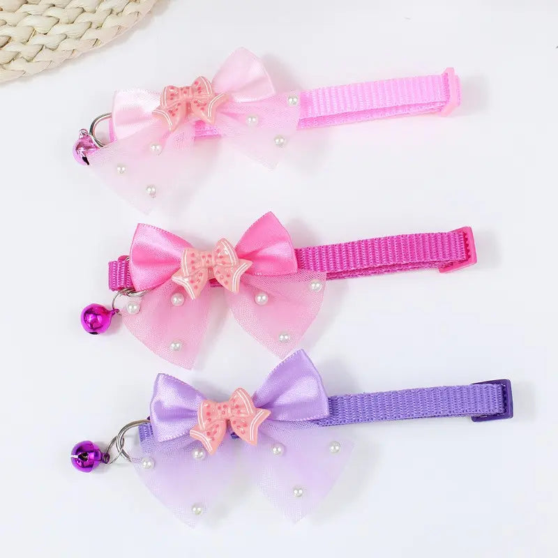 Adjustable Bow Tie Collar for Yorkie, Maltese & Poodle Dogs, Butterfly Design, Cute Pet Accessory, Comfortable Neck Strap