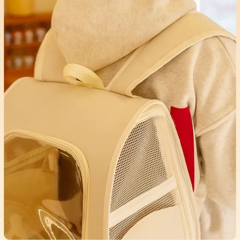 Transparent Cat Backpack with Ventilation Holes, Durable Travel Bag, Portable Breathable Pet Transport Box, Animal Carrier, Essential Pet Supplies for Cats and Dogs