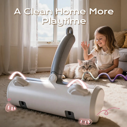 Reusable Pet Hair Removal Roller - Static Fur Remover for Dogs & Cats - Perfect for Furniture, Carpet & Bedding - Washable Lint Roller with Large Dustbin & Cute Design - Bonus Pet Chew Toy Included, Easter Gift