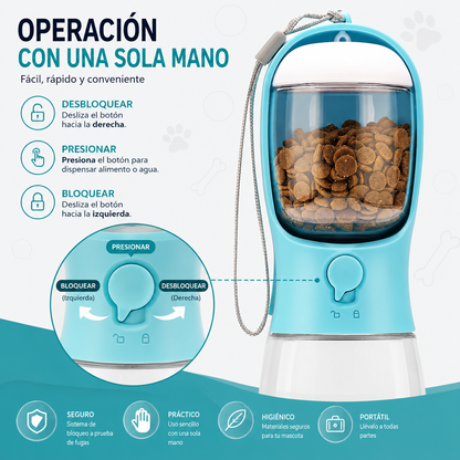 🏆 Botella Portátil para Perros y Gatos | Antifugas, Segura y Perfecta para Viajes