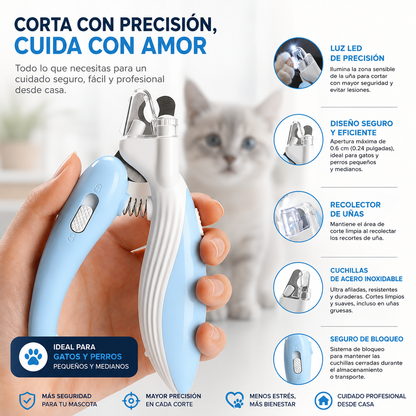 Cortauñas LED Profesional para Perros y Gatos  ✨ Cuida las uñas de tu mascota con total seguridad.