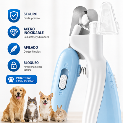 Cortauñas LED Profesional para Perros y Gatos  ✨ Cuida las uñas de tu mascota con total seguridad.