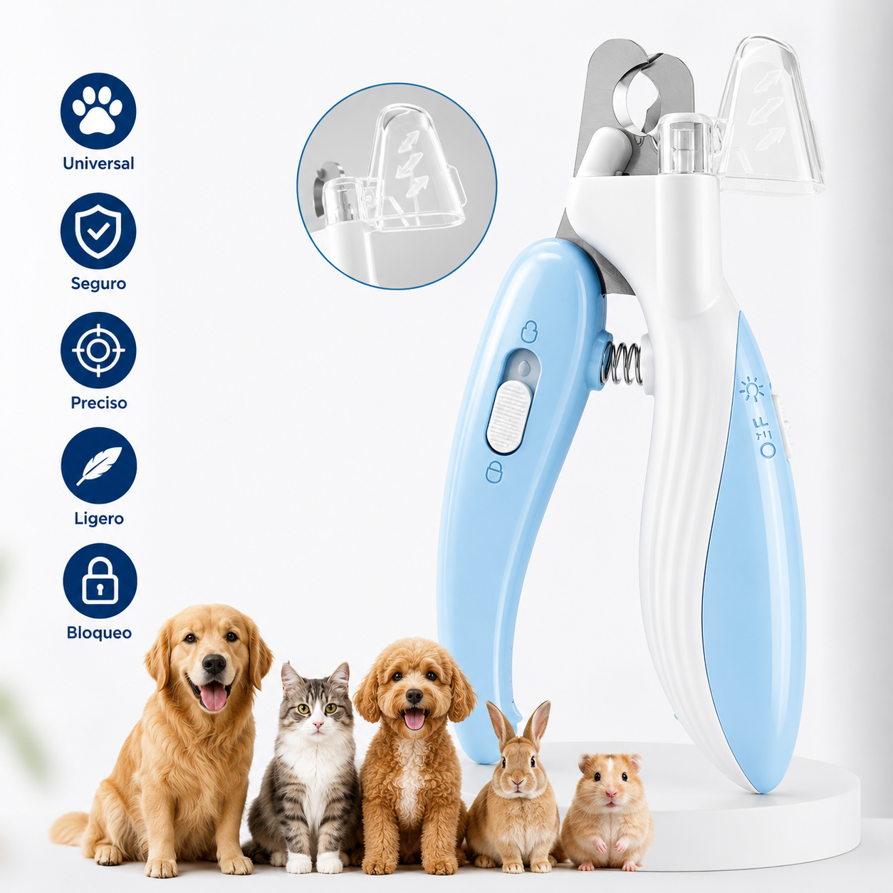 Cortauñas LED Profesional para Perros y Gatos  ✨ Cuida las uñas de tu mascota con total seguridad.