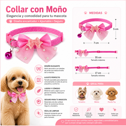 🐶 Collar Elegante con Moño para Perros | ¡Haz que tu Mascota Destaque!