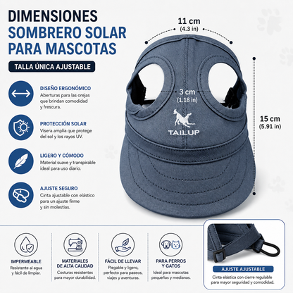 🌞 Protección Solar para tu Mejor Amigo | Sombrero Impermeable para Mascotas