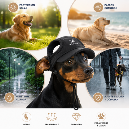 🌞 Protección Solar para tu Mejor Amigo | Sombrero Impermeable para Mascotas