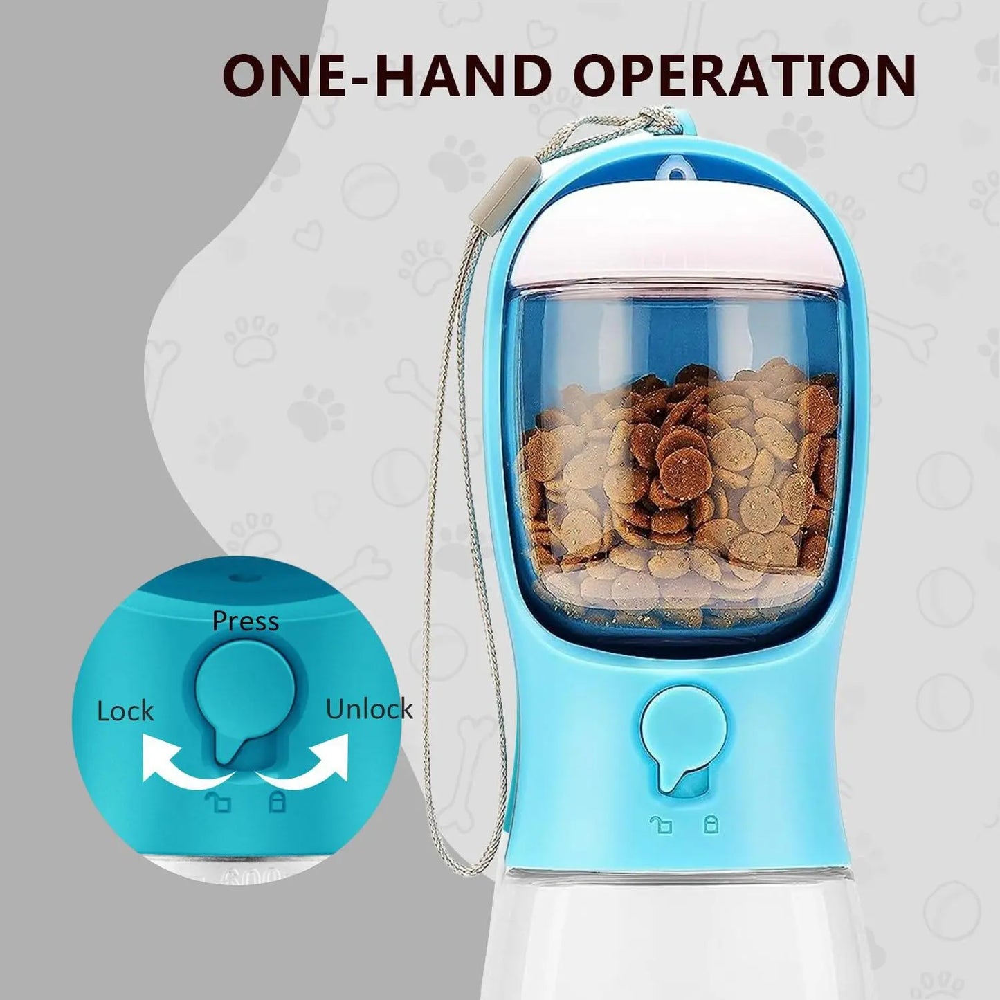 12Oz Food Grade Plastic Leak-Proof Portable Dog Water Bottle - Dispenser Water Bottles, Pet Drinking Feeder for Outdoor Walking, Hiking