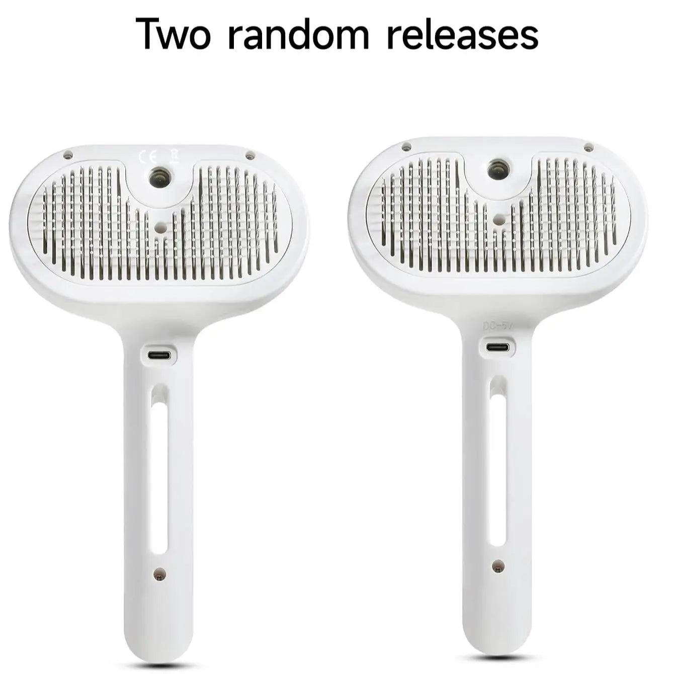 Three-In-One Cat Steam Brush, Pet Hair Remover and Grooming Spray Comb, Water Mist Spray Brush with Release Button, for Cats and Dogs, Grooming Accessories