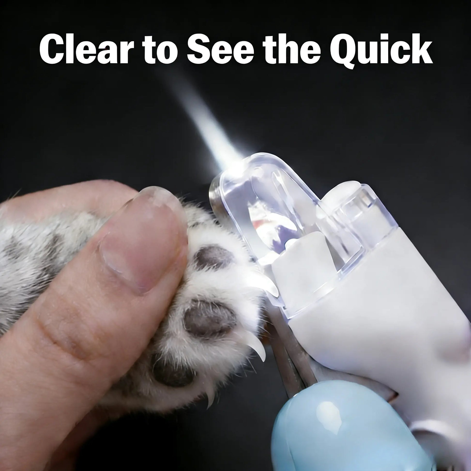 2-In-1 Cat Nail Clipper with Bright LED Light Safe the Quick Cutting Pet Paw Trimming Dog Claw Grooming Clippers Kit Sharp Stainless Blades Ultimate Tool