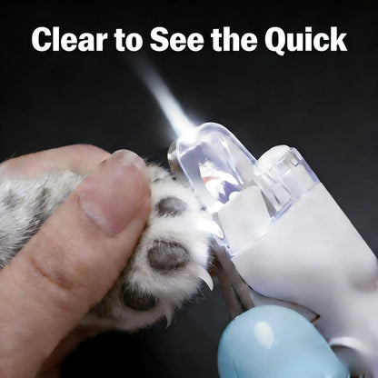 2-In-1 Cat Nail Clipper with Bright LED Light Safe the Quick Cutting Pet Paw Trimming Dog Claw Grooming Clippers Kit Sharp Stainless Blades Ultimate Tool