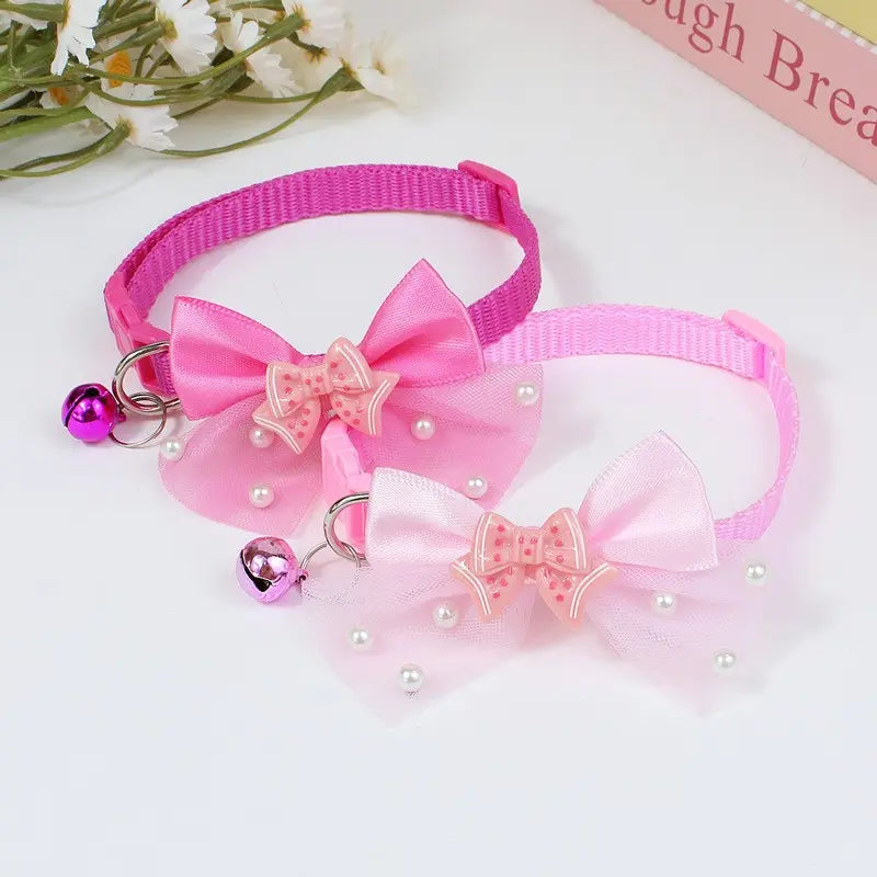 Adjustable Bow Tie Collar for Yorkie, Maltese & Poodle Dogs, Butterfly Design, Cute Pet Accessory, Comfortable Neck Strap
