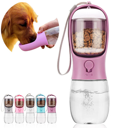 12Oz Food Grade Plastic Leak-Proof Portable Dog Water Bottle - Dispenser Water Bottles, Pet Drinking Feeder for Outdoor Walking, Hiking