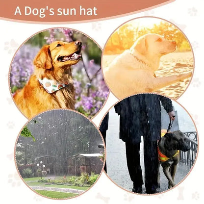 Adjustable Pet Sun Hat, 1 Count Waterproof Pet Hat with Elastic Band, Outdoor Sun Hat for Small Medium Dogs & Cats