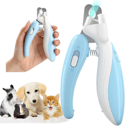 2-In-1 Cat Nail Clipper with Bright LED Light Safe the Quick Cutting Pet Paw Trimming Dog Claw Grooming Clippers Kit Sharp Stainless Blades Ultimate Tool